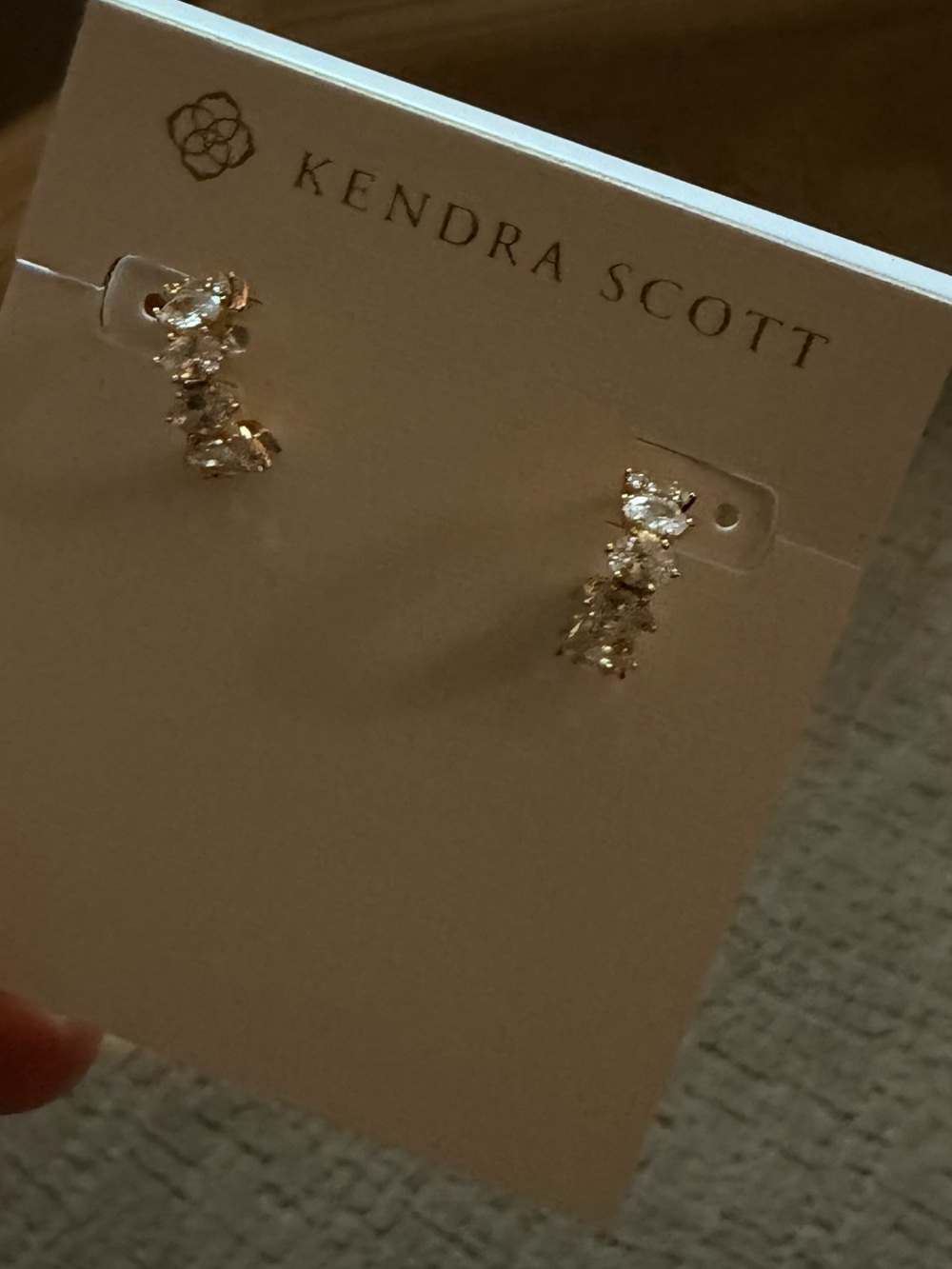 Kendra Scott Gold and crystal huggies earrings